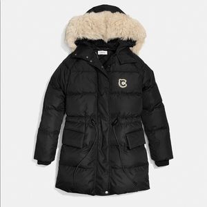 Coach Nylon Puffer Coat, Black, Size 2